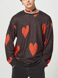 Wearint 2024 New Fashion  Man Sweater Mens Heart Striped Print Long Sleeve Sweater SKUJ91668