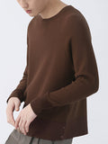 Wearint 2024 New Fashion  Man Sweater Mens Round Neck Knitted Solid Color Sweater SKUI36729