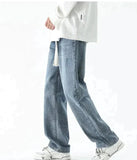 Wearint 2024 New Fashion Pants Men¡®s trendy Y2K men styleDrawstring Elastic Waist Straight Wide-leg Jeans
