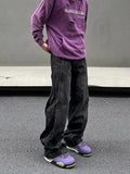 Wearint 2024 New Fashion Pants Men¡®s trendy Y2K men styleElastic Waist Wide Leg Denim Cargo Pants