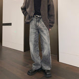 Wearint 2024 New Fashion Pants Men¡®s trendy Y2K men styleGray Straight Leg Jeans