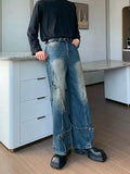 Wearint 2024 New Fashion Pants Men¡®s trendy Y2K men styleMetal Design Wide-leg Straight-leg Jeans