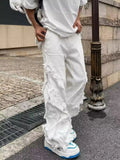 Wearint American Style Erosion Damage Raw Edge Street Jeans Men's Harajuku Style Hip-hop Dance Straight White Jeans Women's Y2k Clothing