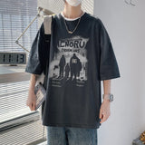 Wearint New Anime Graphic Print Short Sleeve T Shirt For Men Hip Hop Streetwear Clothes Summer Letter Y2K Oversized Cotton Tee Shirt