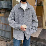 Wearint Autumn Woolen Coat Men Fashion Oversized Vintage Woolen Jacket Men Streetwear Korean Loose Short Woolen Coat Men Plus Size M-5XL