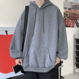 Wearint Men Hoodies Harajuku High Quality Casual Oversized Hoodies Couples Twist Texture Fashion Long Sleeves Medium Length Sweatshirt