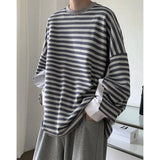 Wearint  Men's High-quality Cotton Striped Hoodies Printing Oversized Sweatshirts Round Neck Casual Pullover Loose Long Sleeves Coat