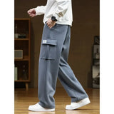 Wearint 2024 Autumn New Sweatpants Men Multi-Pockets Drawstring Cotton Casual Track Pant Male Loose Straight Trousers Large Size 8XL