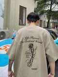 Wearint Gothic Letter Rose Printed T-Shirt Men Hip Hop Fashion Oversized Tshirts 2024 Summer Breathable Cotton Y2K Streetwear Tee Tops