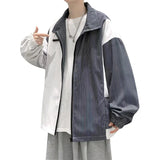 Wearint 2024 New Streetwear Jacket for Men, Korean Fashion Men's Oversize Jacket Zip Up Jacket Men's Coat M-3XL