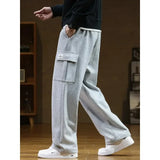 Wearint 2024 Autumn New Sweatpants Men Multi-Pockets Drawstring Cotton Casual Track Pant Male Loose Straight Trousers Large Size 8XL