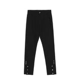 Wearint 2024 New Fashion Pants Men¡®s trendy Y2K men styleStraight Black Side Slit Zipper Jeans