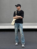 Wearint 2024 New Fashion Pants Men¡®s trendy Y2K men styleStraight Slim Ripped Flared Jeans