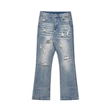 Wearint 2024 New Fashion Pants Men¡®s trendy Y2K men styleStraight Slim Ripped Flared Jeans