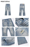 Wearint 2024 New Fashion Pants Men¡®s trendy Y2K men styleStraight Slim Ripped Flared Jeans