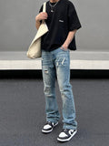 Wearint 2024 New Fashion Pants Men¡®s trendy Y2K men styleStraight Slim Ripped Flared Jeans