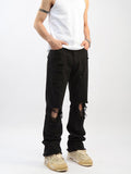 Wearint 2024 New Fashion Pants Men¡®s trendy Y2K men styleVintage Slim-fit Ripped Jeans with Rough Edges and Holes