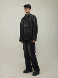 Wearint 2024 New Fashion Pants Men¡®s trendy Y2K men styleWashed Baggy Wide-leg Jeans With ribbons