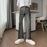 Wearint 2024 New Fashion Pants Men¡®s trendy Y2K men styleWashed Smoked Gray Flared Jeans