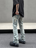 Wearint 2024 New Fashion Pants Men¡®s trendy Y2K men styleWashed Yellow Mud Splashed Jeans