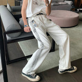 Wearint 2024 New Fashion Pants Men¡®s trendy Y2K men styleWhite Graffiti Jeans