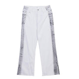 Wearint 2024 New Fashion Pants Men¡®s trendy Y2K men styleWhite Graffiti Jeans