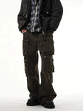 Wearint 2024 New Fashion Pants Men¡®s trendy Y2K men styleWide-leg Multi-pocket Denim