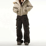Wearint 2024 New Fashion Pants Men¡®s trendy Y2K men styleWide-leg Multi-pocket Denim