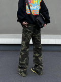 Wearint 2024 New Fashion Pants Men¡®s trendy Y2K men styleZipper Washed Camouflage Cargo Pants