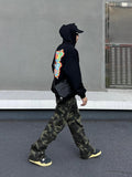 Wearint 2024 New Fashion Pants Men¡®s trendy Y2K men styleZipper Washed Camouflage Cargo Pants