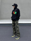 Wearint 2024 New Fashion Pants Men¡®s trendy Y2K men styleZipper Washed Camouflage Cargo Pants