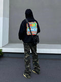 Wearint 2024 New Fashion Pants Men¡®s trendy Y2K men styleZipper Washed Camouflage Cargo Pants