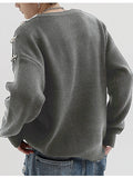 Wearint 2024 New Fashion  Man Sweater Mens Solid Cutout Long Sleeve Sweater SKUJ92728