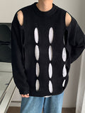 Wearint 2024 New Fashion  Man Sweater Mens Solid Cutout Long Sleeve Sweater SKUJ89324